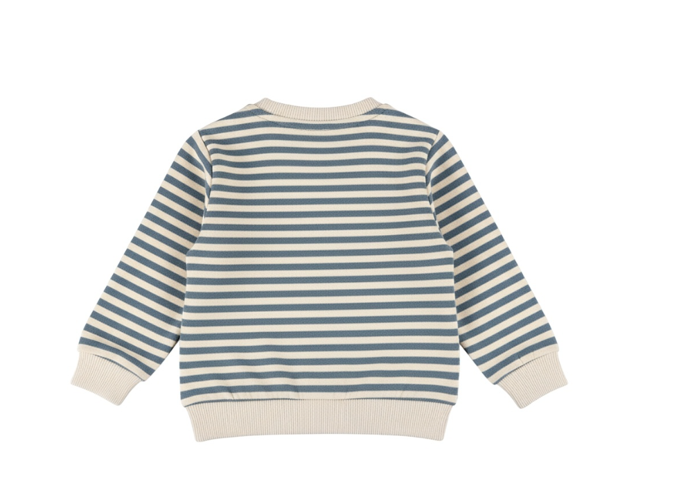 Infant Blue and Cream Stripe Crewneck