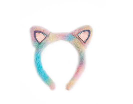 Rainbow Furry Kitty Headband
