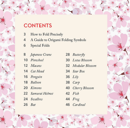 Cherry Blossoms Origami Paper and Book