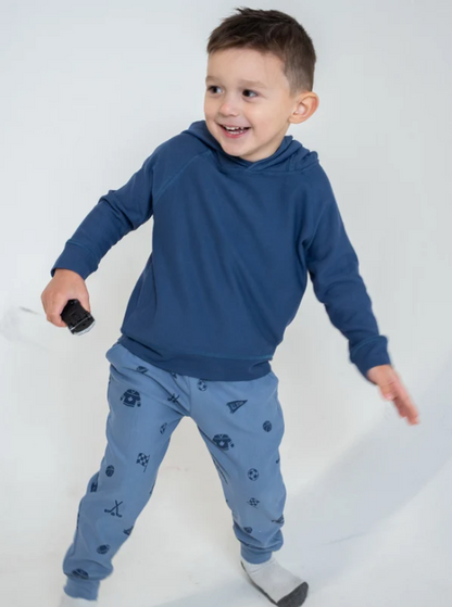 Bamboo Fleece Pullover Hoodie -Indigo