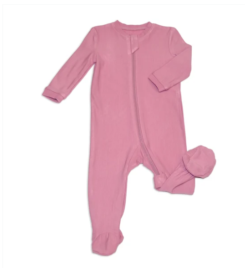Bamboo Fleece Footie w/2 Way Zipper -Mauve Orchid