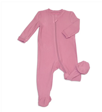 Bamboo Fleece Footie w/2 Way Zipper -Mauve Orchid