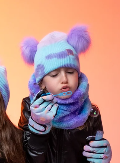 Mermaid Tie Dye Double Pom Knit Toque