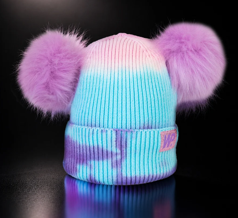 Mermaid Tie Dye Double Pom Knit Toque
