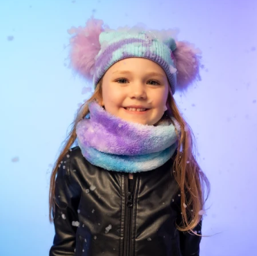 Mermaid Tie Dye Double Pom Knit Toque