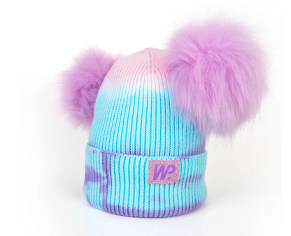 Mermaid Tie Dye Double Pom Knit Toque