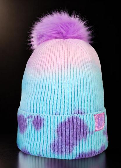 Mermaid Tie Dye Knit Pom Toque