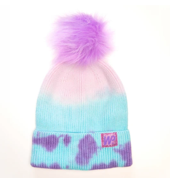 Mermaid Tie Dye Knit Pom Toque