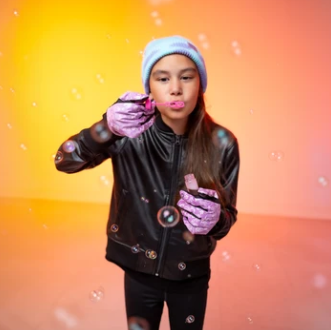 Pink Ombre Floral Land Girl's Commuter Glove