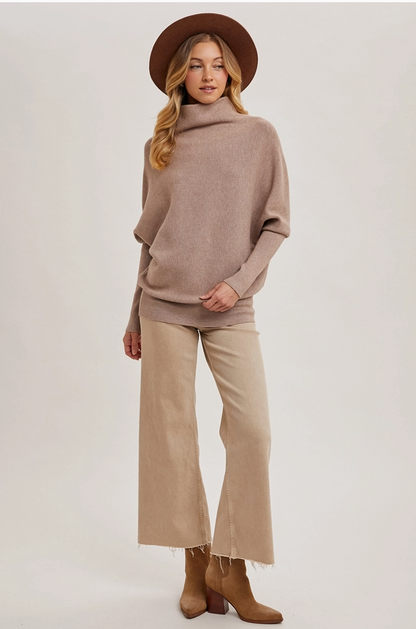 Slouch Neck Dolman Sleeved Pullover