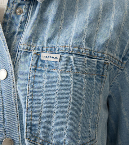 Youth Denim Pin Stripe Top