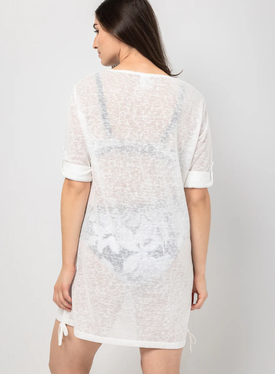 Women's Linen Look  Tunic Swim Cover-Up