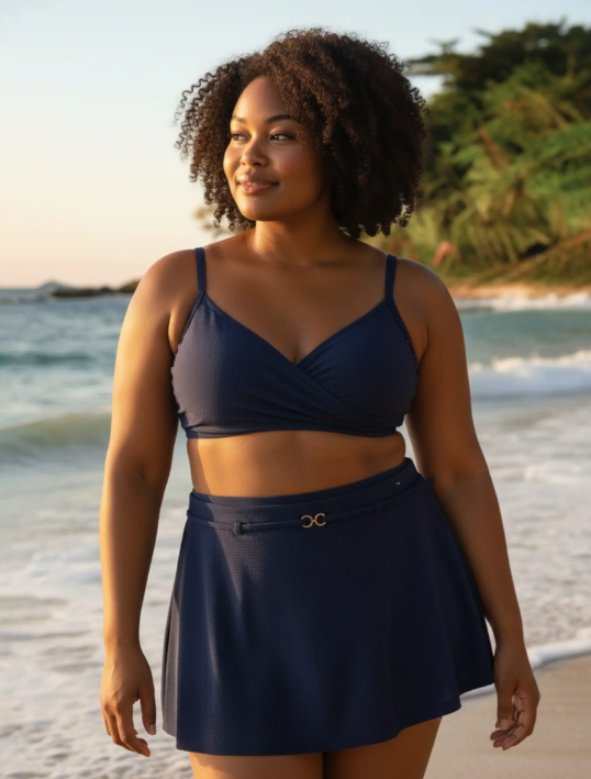 Women's Honeycomb Wrap Bikini Top-D Cup