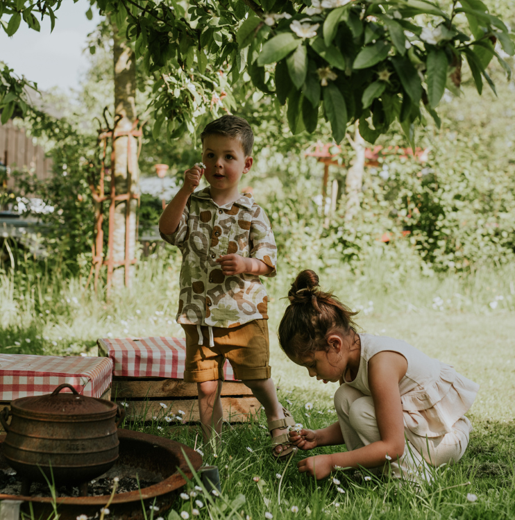 Boy's Caramel Brown Linen Style Shorts
