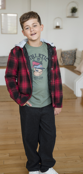 Red Plaid Hooded Shacket