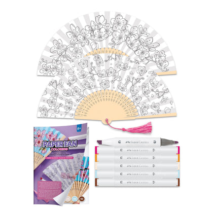 Paper Fan Painting Kit for Kids - Cherry Blossoms