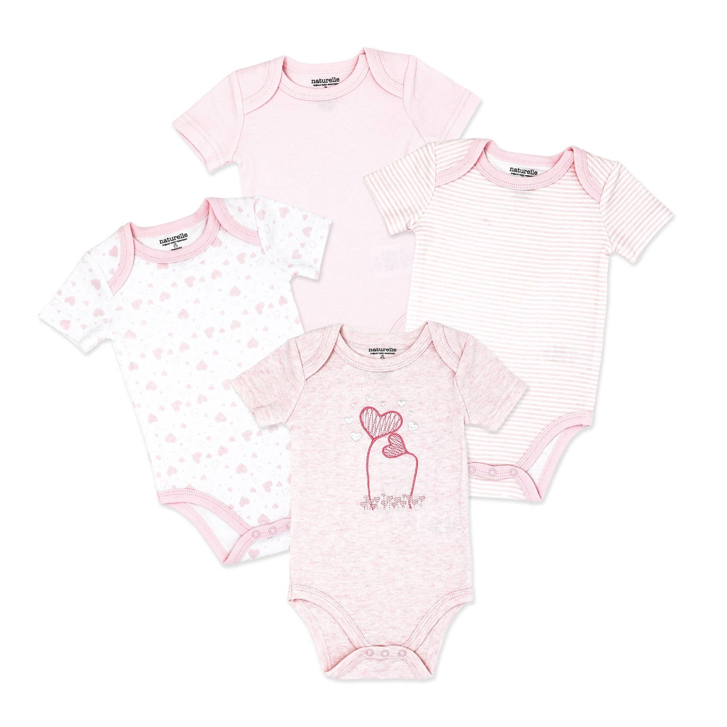 Naturelle 4 Pack Short Sleeve Bodysuit