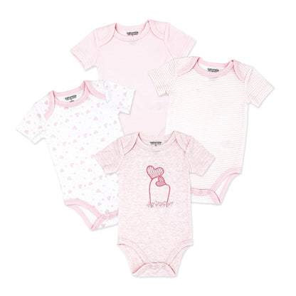 Naturelle 4 Pack Short Sleeve Bodysuit