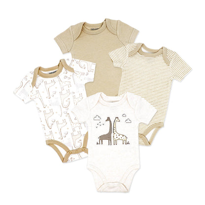 Naturelle 4 Pack Short Sleeve Bodysuit