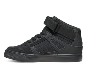 Children's DC Shoes Pure High Elastic Lace Shoes -Black/Black/Black