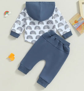 Rainbow Hooded Long Sleeve & Jogger Set