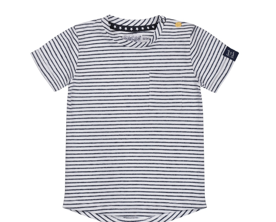 Dark Blue & White Striped T-Shirt