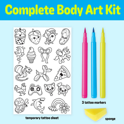 Color in Neon Tattoos Mini Craft Kit for Kids