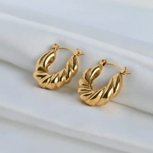 Load image into Gallery viewer, Chunky Croissant Hoops
