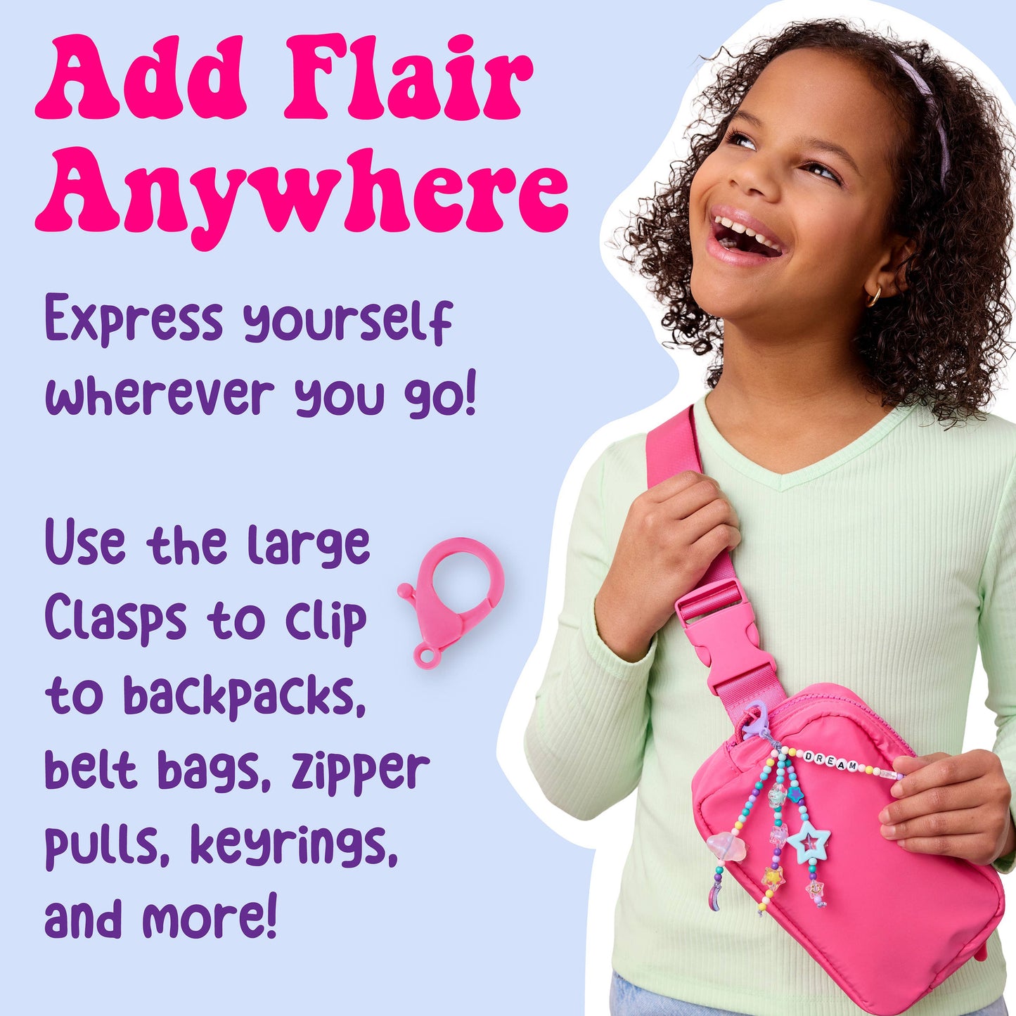 Backpack Keychain Kit for Kids - Makes 2 beaded keychains