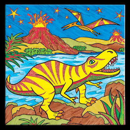 Marker Color by Number T-Rex Foil Fun Kit for Kids
