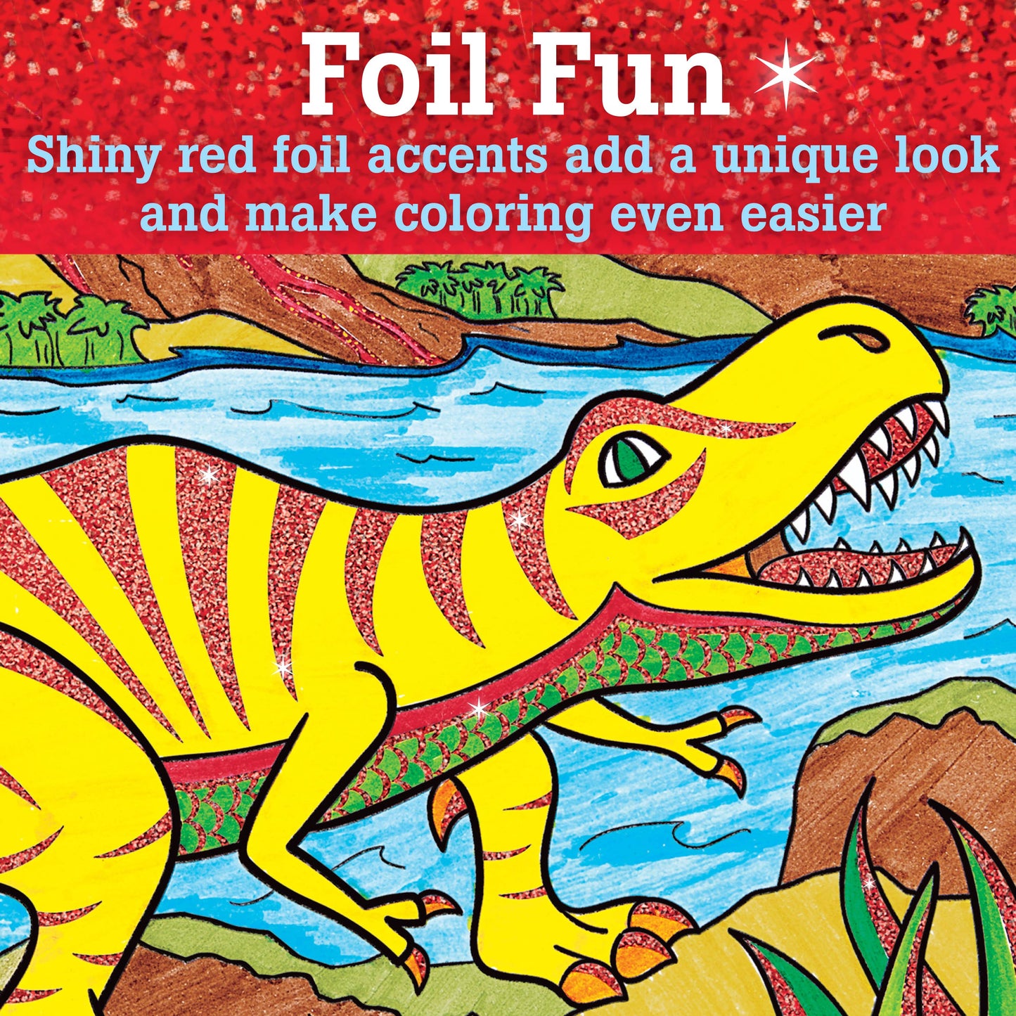 Marker Color by Number T-Rex Foil Fun Kit for Kids