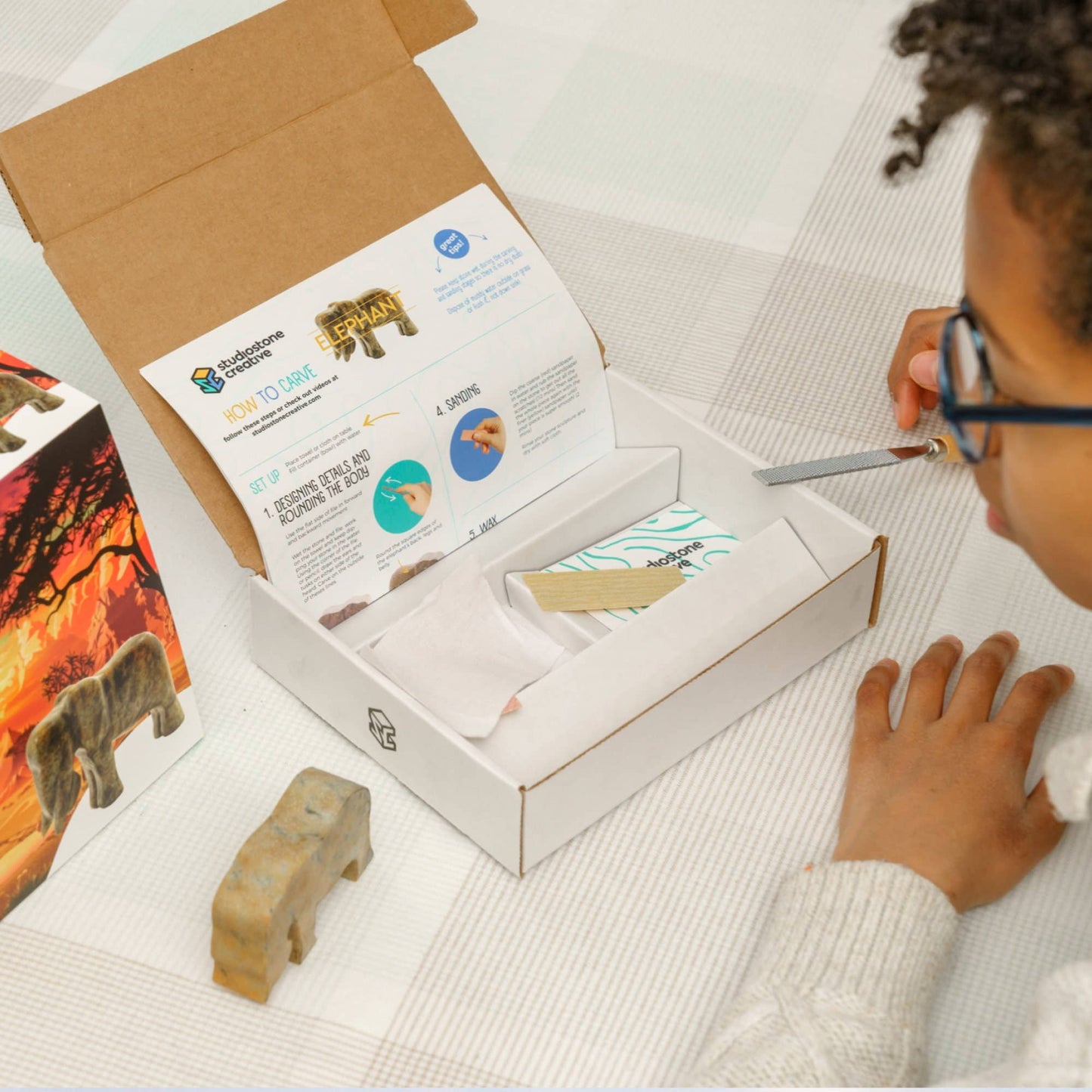 Elephant Soapstone Carving Kit