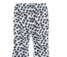 Load image into Gallery viewer, Navy Polka Dots Flared Leggings
