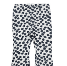 Load image into Gallery viewer, Navy Polka Dots Flared Leggings
