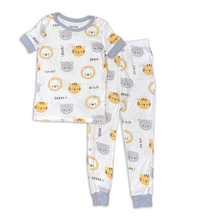 Load image into Gallery viewer, Bamboo Short Sleeve 2pc Pajama Set (Lions, Tigers &amp; Bears Print)
