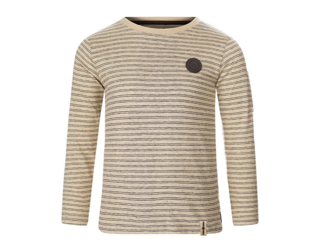 Boys Beige Stripe Long Sleeve