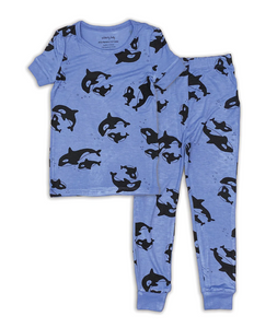 Bamboo Short Sleeve 2pc Pajama Set (Orca Print)