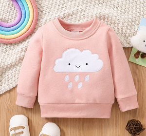 Infant Cloud Embroidered Crewneck