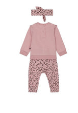 Load image into Gallery viewer, 3pc Pink Crewneck &amp; Legging Set W/ Headband
