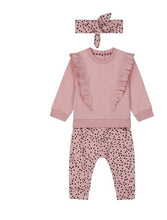 Load image into Gallery viewer, 3pc Pink Crewneck &amp; Legging Set W/ Headband

