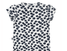 Load image into Gallery viewer, Navy Polka Dot Sleeve T-Shirt
