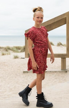 Load image into Gallery viewer, Red Floral Flutter Sleeve Dress
