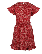 Load image into Gallery viewer, Red Floral Flutter Sleeve Dress
