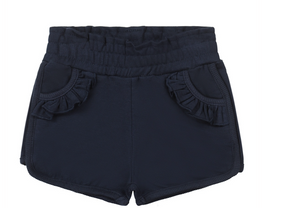 Navy Ruffle Pocket Shorts
