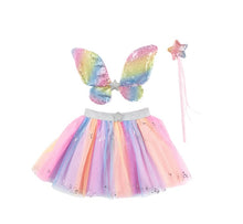 Load image into Gallery viewer, Rainbow Sequin Skirt w/ Wand and Wings
