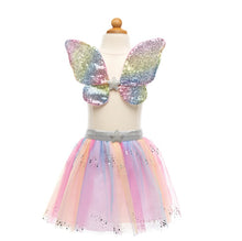 Load image into Gallery viewer, Rainbow Sequin Skirt w/ Wand and Wings
