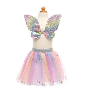 Rainbow Sequin Skirt w/ Wand and Wings