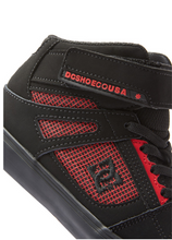 Load image into Gallery viewer, Children&#39;s DC Shoes Pure High Elastic Lace Shoes -Black/Black/Red
