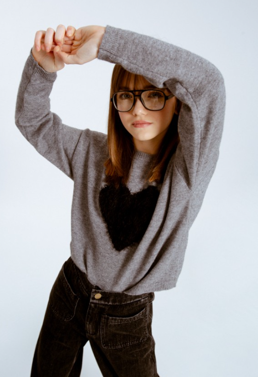 Heart Print Pullover