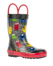 Load image into Gallery viewer, Children&#39;s Monster Rain Boots Black
